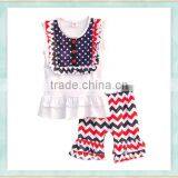 2017 Summer Kids Clothing Sleeveless Top Bulk Stripes Legging Whloesale Short Sets thumbnail-1