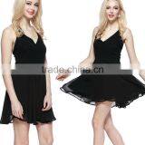 2016 Fashion Lady Pant Dresses v Neck Summer Beach Casual Backless Chiffon Playsuit Women thumbnail-3