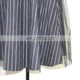 Hot Sale Knee Length Double Layers Stripe Lining Round Mesh Skirt thumbnail-6