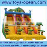 3 Lanes Cheap Giant Inflatable Dinosaur Jungle Slide for Sale