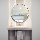 Decorative Modern Stainless Steel Frame Round Mirror Brushed Copper Round Wall Mirror thumbnail-2