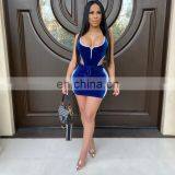 Women Clothing Rompers Bodysuit Top and Skirt Two Sexy Club Outfits Matching Velvet 2 Piece Sets thumbnail-2