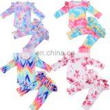 Infant Baby Girl Boy Clothes 0-18M Lovely Tie-dye Printed 5 Colors Long Sleeve Romper Tops+Ruffles Tutu Long Pants 2Pcs Set thumbnail-2