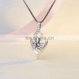 2019 New Women Necklace Clear Zircon Heart Locket Pendant Necklace Fashion 925 Sterling Silver Choker Necklace Wholesales thumbnail-5