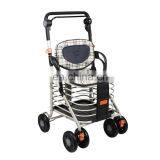 Supermarket disability heavy duty people steel shopping basket trolley cart walker rollator walker