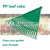 (8-1402) 22 teech plastic material leaf collecting lawn rake