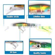 22cm 41g Artificial Life-Like Hard Plastic Bait With Rubber Skirts Sea Fishing Lure Squid Octopus Minnow thumbnail-3