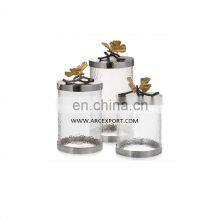 Butterfly Clear Glass Luxury Canister