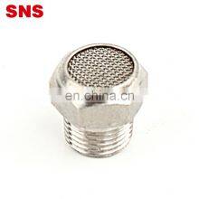 SNS BKC-V Series Stainless Steel Tube Fittings Pneumatic Valve Flat End Exhaust Muffler Air Silencer thumbnail-4
