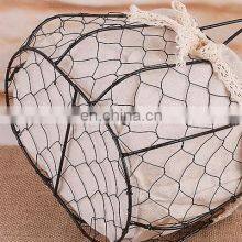 Wholesale Customize Home Decor Living Oval Dark Brown Metal Wire Fabric Food Picnic Mix Storage Flower Basket With Handles Flower Vase thumbnail-2