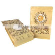 Eco Packaging Paper Bags Snack Cashew Nuts Packaging Stand up Clear Window Brown Kraft Custom Paper Bag With Your Own Logo thumbnail-4