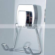 Powerful Vacuum Suction Cup Double Hooks Holder for Towel Robe and Loofah-Steel Double Hook for Bathroom and Kitchen Chrome thumbnail-3