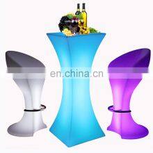 Glowing Cocktail Event Party Wedding Led Bar Tables and Chairs Party Chair Table Set High Chair Cordless Luminous Bar Tables