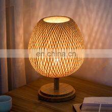 Trendy Creative Bamboo Lamp Set Of 2| Wicker Rustic Table Lamp Decor | Bedroom Bedside Lamp Vietnam Manufacturer thumbnail-3