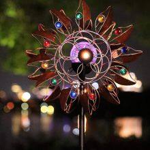 Solar Wind Spinner Multi-Color LED Lighting With Kinetic Wind Aculptures thumbnail-4