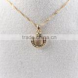 Fashion Design Simple Gold Plated Wave Brass Chain Ring Necklace thumbnail-4