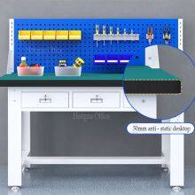 Heavy Duty Industrial Workbench With Pegboard Back Panel and Storage Drawers for Manufacturing Workshop thumbnail-4