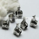 Lead Free Nickle Free Zinc Alloy Pdora Deerlet Shape Jewelry Hole Beads for Bracelets and Necklaces