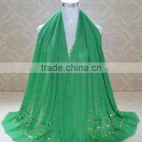 Wholesale Tassel Cotton Rhinestone Sequin Glitter Hijab thumbnail-4