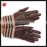 Ladies touch screen leather gloves used for smartphone