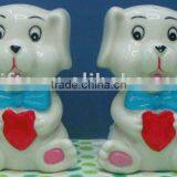 ceramic cruet set animal puppy shaped salt and pepper shaker