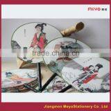 2015 Decorative Gift Customized Bamboo Round Silk Hand Fan thumbnail-2