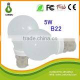 Light Led China Factory B22 E27 Led Lamp Bulb 5w Ceramic ce Rohs Saa Led B22 Bulb Base