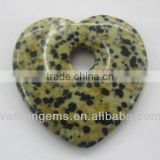 Wholesale 35*6mm Dalmatine gemstone donut heart shape pendant