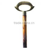 Wooden Walking Stick with Brass Top