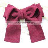 Fashion New Fall Wool Bow Clip,Large Wool Hair Bows thumbnail-2