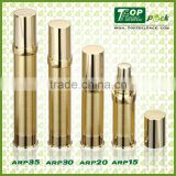airless bottle 15ml 35ml cosmetic golden container with great quality