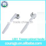 L001 china alibaba supplier cheap double left and right handle deep freezer handle with lock and key