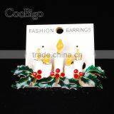 Fashion Jewelry Charming Candle Leaves Shape Red Rhinestone Pin Brooch Promotion Wedding Party Gift Apparel Accessories thumbnail-4