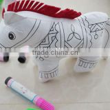 DIY painting plush horse/DIY Drawing animal dolls/baby educational toys/DIY painting plush toy