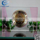 New Hot Sale Fashion Wedding Favor Pink Crystal Glass Clock