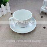 Porcelain White Cups and Saucers Set