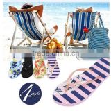 2015New Women's Summer Casual Shoes Beach Flip Flops Flower Print and High Quality EVA Sole