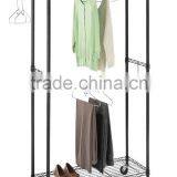 Black Garment Rack Cloth Rack With Double Rod thumbnail-1