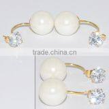 Fashion Stainless Steel Pearl Earring With Diamond Jewellery thumbnail-3