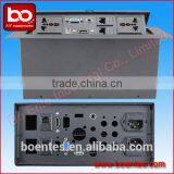 Meeting Tabletop Pop up Multifunction Cabble Cubby With Microphone Computer Socket thumbnail-3