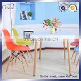 2016 New Design MDF White High Gloss Top Wood Legs Dining Table thumbnail-2