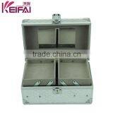 China Manufacturers Double Layer Silver Check Jewerly Box With 2 Tray thumbnail-5
