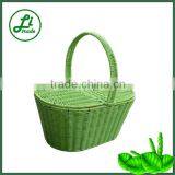 Green Plastic Storage Basket With Handle thumbnail-1