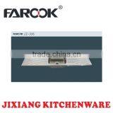 Export Iraq 150*50CM Cheap Single Bowl With Double Drainboard Stainless Steel Kitchen Sink thumbnail-1
