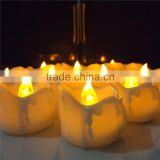 Amazon hot seller led yellow flicking tealight drop tear led tealight candle flameless tealight candles battery powered candles