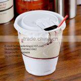 Plastic Flat Lid for Paper Cup Cover, White Liftback and Lock Tab Lid thumbnail-1