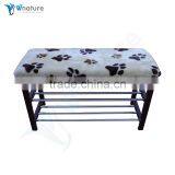 Large Rectangular Modern White Leather Bench With Shoes Storage Rack Eco-Friendly thumbnail-2