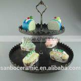 Factory Direct Price Two Tier Crystal Cake Stand Round Shape Metal Cake Stand thumbnail-3
