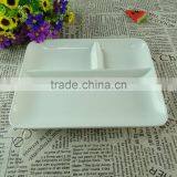 Square White Porcelain Divided Fruit Plate, Cheap Stock Porcelain Dinner Plate for Restaurant or Hotel Plate thumbnail-1