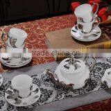 2017 New Porcelain Ceramic Silver Tea Set With Pot thumbnail-2